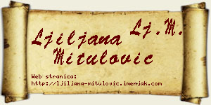Ljiljana Mitulović vizit kartica